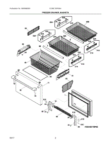 02 - Freezer Drawer, Baskets parts for Electrolux Refrigerator E23BC78IPSNA from AppliancePartsPros.com