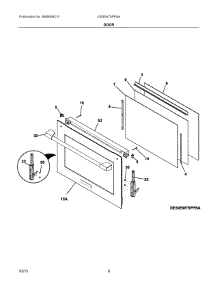04 - Door parts for Electrolux Oven E30EW75PPSA from AppliancePartsPros.com