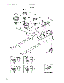 03 - Burner parts for Electrolux Cooktop E30GC70FSS3 from AppliancePartsPros.com