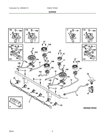 03 - Burner parts for Electrolux Cooktop E36GC75PSS0 from AppliancePartsPros.com