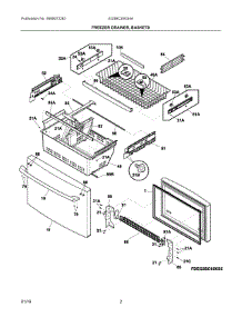 02 - Freezer Drawer, Baskets parts for Electrolux Refrigerator EI23BC30KS4A from AppliancePartsPros.com