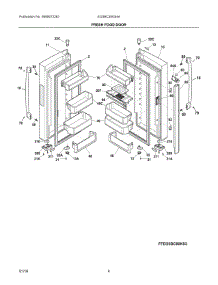 03 - Fresh Food Door parts for Electrolux Refrigerator EI23BC30KS4A from AppliancePartsPros.com