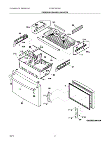 02 - Freezer Drawer, Baskets parts for Electrolux Refrigerator EI23BC30KS5A from AppliancePartsPros.com