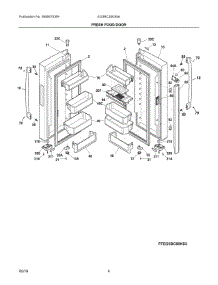 03 - Fresh Food Door parts for Electrolux Refrigerator EI23BC30KS9A from AppliancePartsPros.com