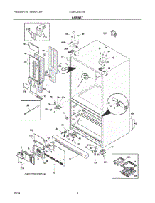 04 - Cabinet parts for Electrolux Refrigerator EI23BC30KS9A from AppliancePartsPros.com