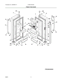 03 - Fresh Food Door parts for Electrolux Refrigerator EI23BC35KS9A from AppliancePartsPros.com