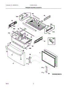 02 - Freezer Drawer, Baskets parts for Electrolux Refrigerator EI23BC35KSAA from AppliancePartsPros.com