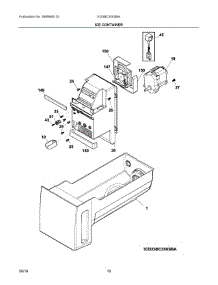 08 - Ice Container parts for Electrolux Refrigerator EI23BC35KSBA from AppliancePartsPros.com