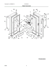 03 - Fresh Food Door parts for Electrolux Refrigerator EI23BC35KSCA from AppliancePartsPros.com
