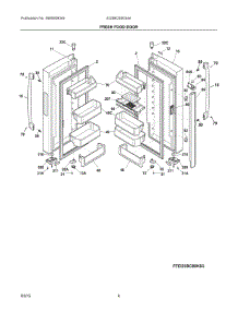 03 - Fresh Food Door parts for Electrolux Refrigerator EI23BC60KS4A from AppliancePartsPros.com