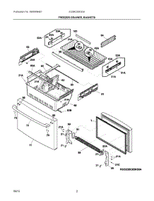 02 - Freezer Drawer, Baskets parts for Electrolux Refrigerator EI23BC60KS5A from AppliancePartsPros.com