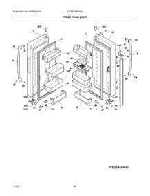 03 - Fresh Food Door parts for Electrolux Refrigerator EI23BC60KS8A from AppliancePartsPros.com