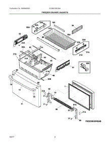 02 - Freezer Drawer, Baskets parts for Electrolux Refrigerator EI23BC60KS9A from AppliancePartsPros.com