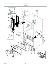 04 - Cabinet parts for Electrolux Refrigerator EI23BC80KS4A from AppliancePartsPros.com