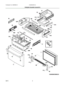 02 - Freezer Drawer, Baskets parts for Electrolux Refrigerator EI23BC80KS7A from AppliancePartsPros.com