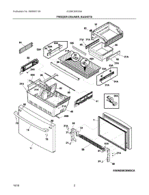 02 - Freezer Drawer, Baskets parts for Electrolux Refrigerator EI23BC80KS9A from AppliancePartsPros.com