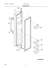 02 - Freezer Door parts for Electrolux Refrigerator EI23CS35KS3A from AppliancePartsPros.com