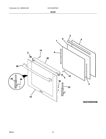 04 - Door parts for Electrolux Oven EI27EW35PSB from AppliancePartsPros.com