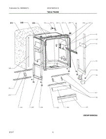 03 - Tub & Frame parts for Electrolux Dishwasher EIDW1805KS1B from AppliancePartsPros.com