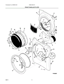 03 - Front Panel / Lint Filter parts for Electrolux Dryer EIMED55QT0 from AppliancePartsPros.com