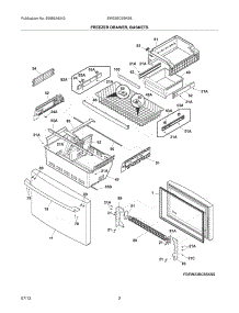 03 - Freezer Drawer, Baskets parts for Electrolux Refrigerator EW23BC85KS6 from AppliancePartsPros.com
