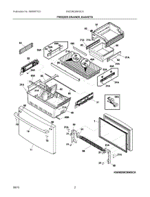 02 - Freezer Drawer, Baskets parts for Electrolux Refrigerator EW23BC85KSCA from AppliancePartsPros.com