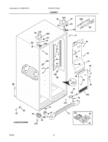 04 - Cabinet parts for Electrolux Refrigerator EW23CS75QS0 from AppliancePartsPros.com