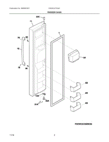 02 - Freezer Door parts for Electrolux Refrigerator EW23CS75QS1 from AppliancePartsPros.com