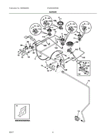 03 - Burner parts for Electrolux Range EW30DS80RSB from AppliancePartsPros.com