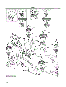 03 - Burner parts for Electrolux Cooktop EW36GC55PB0 from AppliancePartsPros.com