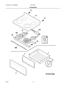 04 - Top / Drawer parts for Frigidaire Range CFEF3055TBA from AppliancePartsPros.com