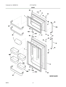 02 - Door parts for Frigidaire Refrigerator CFHT1842PS4 from AppliancePartsPros.com