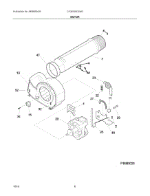 05 - Motor parts for Frigidaire Dryer CFQE5000QW0 from AppliancePartsPros.com
