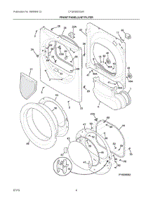 03 - Front Panel / Lint Filter parts for Frigidaire Dryer CFQE5000QW1 from AppliancePartsPros.com