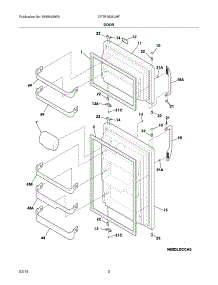 03 - Door parts for Frigidaire Refrigerator CFTR1826LMF from AppliancePartsPros.com