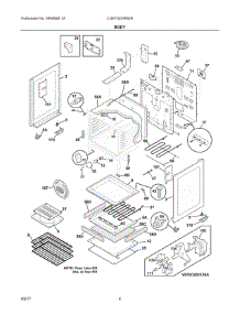 03 - Body parts for Frigidaire Range CGEF3035RWB from AppliancePartsPros.com