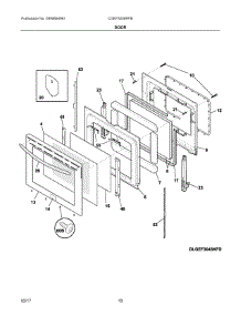05 - Door parts for Frigidaire Range CGEF3058RFB from AppliancePartsPros.com