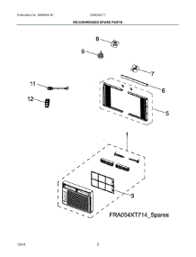 02 - Recommended Spare Parts parts for Frigidaire Air Conditioner CRA054XT717 from AppliancePartsPros.com