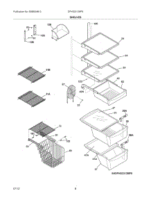 09 - Shelves parts for Frigidaire Refrigerator DFHS2313MF9 from AppliancePartsPros.com