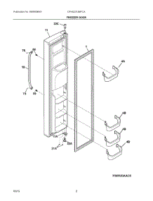 02 - Freezer Door parts for Frigidaire Refrigerator DFHS2313MFCA from AppliancePartsPros.com