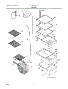 05 - Shelves parts for Frigidaire Refrigerator DFHS2313MFCA from AppliancePartsPros.com
