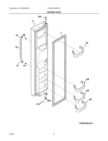 02 - Freezer Door parts for Frigidaire Refrigerator DFHS2313MFDA from AppliancePartsPros.com