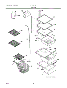 05 - Shelves parts for Frigidaire Refrigerator DFHS2313MFFA from AppliancePartsPros.com