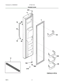02 - Freezer Door parts for Frigidaire Refrigerator DFHS2313MFHA from AppliancePartsPros.com