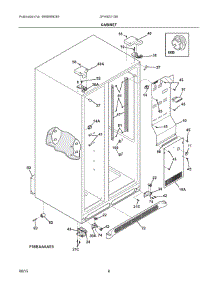 04 - Cabinet parts for Frigidaire Refrigerator DFHS2313MFHA from AppliancePartsPros.com