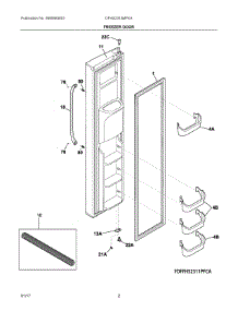 02 - Freezer Door parts for Frigidaire Refrigerator DFHS2313MFKA from AppliancePartsPros.com
