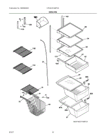 05 - Shelves parts for Frigidaire Refrigerator DFHS2313MFKA from AppliancePartsPros.com