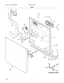 05 - Door parts for Frigidaire Dishwasher DGBD2438PF0A from AppliancePartsPros.com
