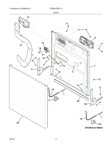 05 - Door parts for Frigidaire Dishwasher DGBD2438PF1A from AppliancePartsPros.com