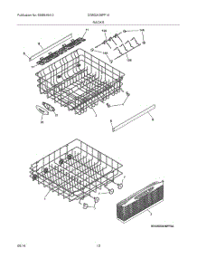13 - Racks parts for Frigidaire Dishwasher DGBD2438PF1A from AppliancePartsPros.com